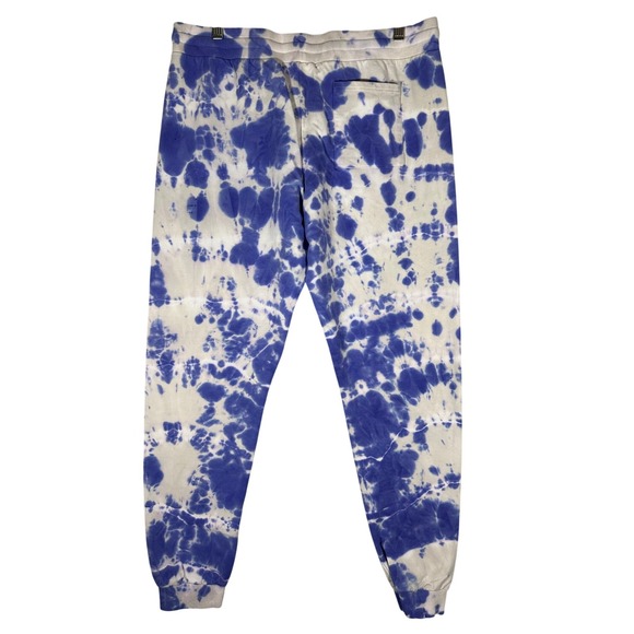 Spiritual Gangster Laguna Tie Dye Joggers Sweatpants Sz L Blue & White Stretchy - Picture 2 of 11